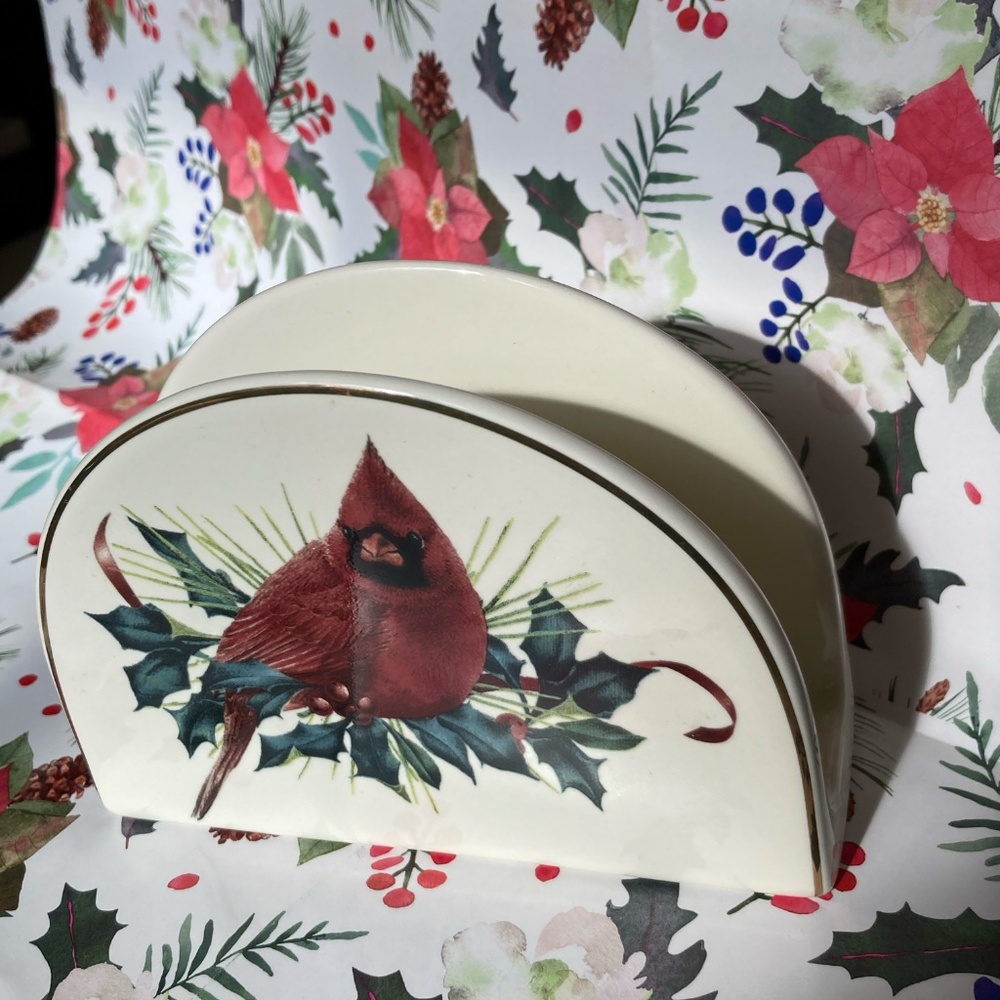 Lenox Winter Greetings Cardinal Napkin Holder